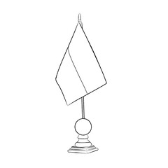 Obraz premium Outline Illustration of mini flag stand with stick. Indonesia coloring page on white background