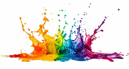 Colorful ink splash white background, creative vibrant art paint design