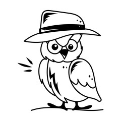 A hand drawn style icon of owl hat 