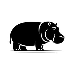 Hippopotamus Silhouette Design - Hippo Vector art - Hippopotamus Illustration.