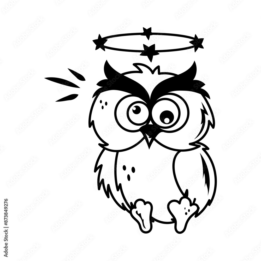 Canvas Prints Doodle style cartoon of dizzy owl