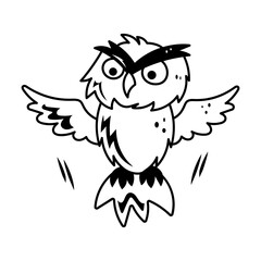 A doodle style icon of owl wings 