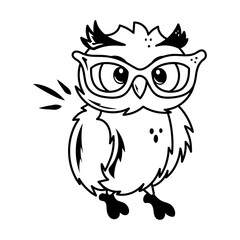 A sketchy style mascot of owl glasses 