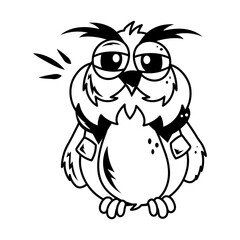 A hand drawn style icon of strigiformes