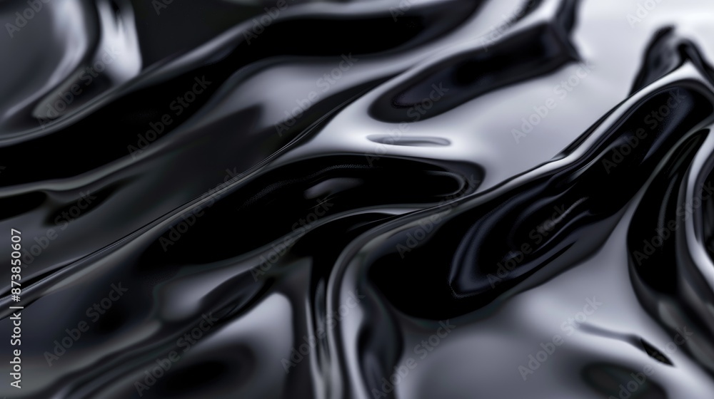 Poster blurred glossy black surface for text with abstract shape