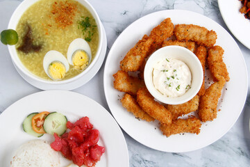 Freshly cooked assorted Filipino food