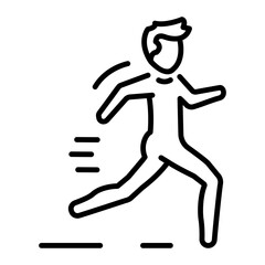An outline icon of a running person 