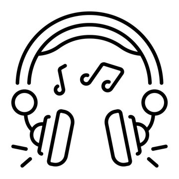 black headphones with musical notes clip art preview