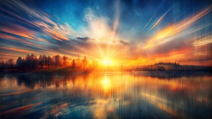 Abstract art grunge landscape background. Abstract art grunge background of burred sunset landscape
