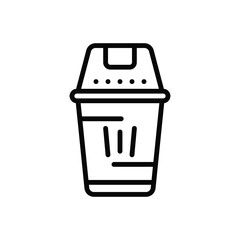 Black line icon for dustbin