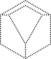 Triangle dotted line shape. Geometric element