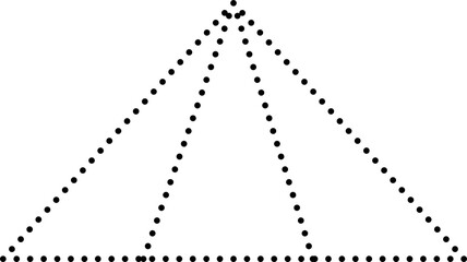 Triangle dotted line shape. Geometric element