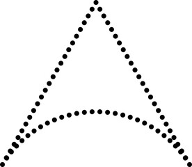 Triangle dotted line shape. Geometric element