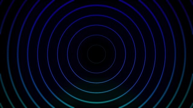Abstract swirling vortex of light and color design with circles blue color