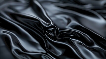Fototapeta premium Blurred glossy black surface for text with abstract shape