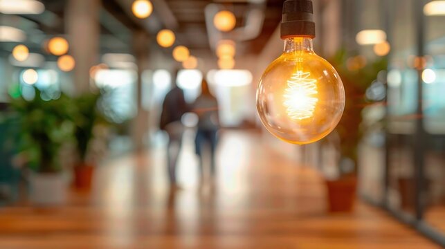 A vibrant startup incubator environment with entrepreneurs networking and brainstorming