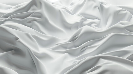 Obraz premium smooth white fabric arranged in soft, flowing hills, creating a serene and elegant aesthetic