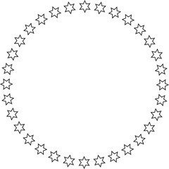 Stars in circle icon. Round star frame template