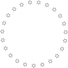 Stars in circle icon. Round star frame template