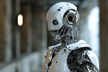 View of graphic 3d robot, AI generated