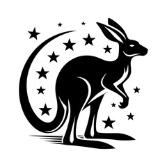 Kangaroo Vector Design - Minimalist Kangaroo Silhouette - Kangaroo Illustration.