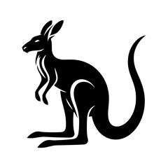 Kangaroo Vector Design - Minimalist Kangaroo Silhouette - Kangaroo Illustration.