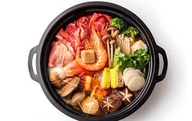 hotpot on white background,  Delicious Hotpot Image, Clean Hotpot Picture, Simple Hotpot Photo, White Background Hotpot