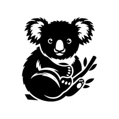 Minimalist Koala Silhouette - Koala Vector - Illustration of Koala.