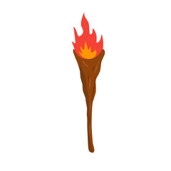 Torch on stick. Primitive weapons