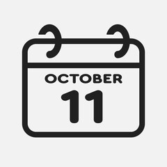 Icon page calendar day - 11 October