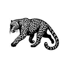 Wildlife Design - Minimalist Leopard Vector Silhouette - Leopard Illustration - Leopard Vector art.
