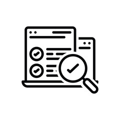 Black line icon for testing