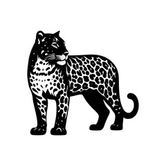 Wildlife Design - Minimalist Leopard Vector Silhouette - Leopard Illustration - Leopard Vector art.