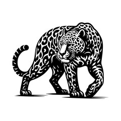 Wildlife Design - Minimalist Leopard Vector Silhouette - Leopard Illustration - Leopard Vector art.