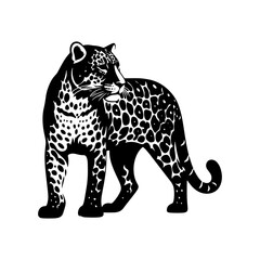 Wildlife Design - Minimalist Leopard Vector Silhouette - Leopard Illustration - Leopard Vector art.