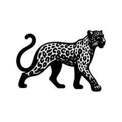 Wildlife Design - Minimalist Leopard Vector Silhouette - Leopard Illustration - Leopard Vector art.
