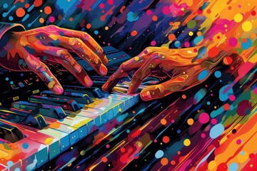 Hands playing a musical instrument.