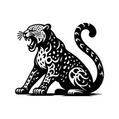 Wildlife Design - Minimalist Leopard Vector Silhouette - Leopard Illustration - Leopard Vector art.