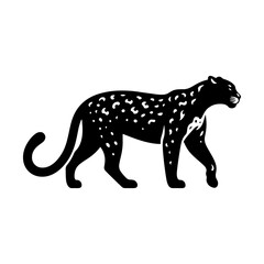 Wildlife Design - Minimalist Leopard Vector Silhouette - Leopard Illustration - Leopard Vector art.