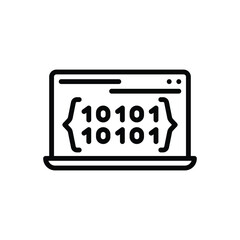 Black line icon for binary code