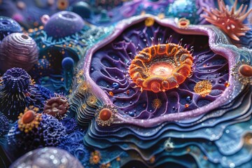 Microscopic view of a cell.