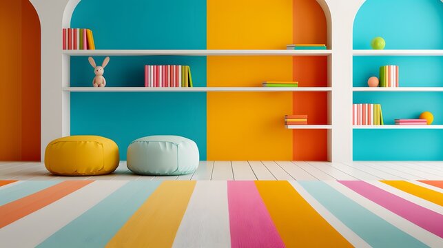 Enchanting Children's Library Zoom Backgrounds with Colorful Books and Playful Decor