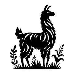 Minimalist Llama Silhouette - Llama Vector design - Llama Illustration.