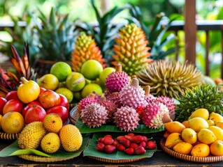 malaysia tropical fruit on the table - ai
