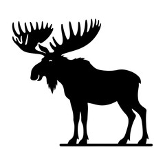 Moose Vector Silhouette - Minimalist Moose Vector art - Moose Illustration.