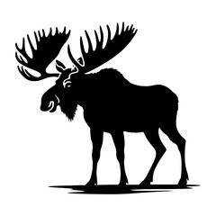 Moose Vector Silhouette - Minimalist Moose Vector art - Moose Illustration.