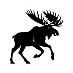 Moose Vector Silhouette - Minimalist Moose Vector art - Moose Illustration.