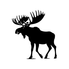 Moose Vector Silhouette - Minimalist Moose Vector art - Moose Illustration.