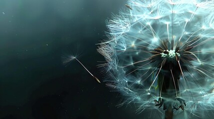   A clear photo of a dandelion on a solid black backdrop