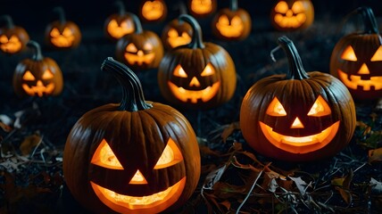Fototapeta premium halloween jack o lanterns